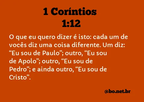 1 Coríntios 1:12 NTLH