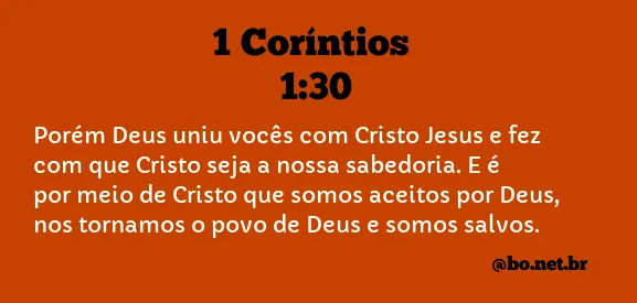 1 Coríntios 1:30 NTLH