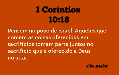 1 Coríntios 10:18 NTLH