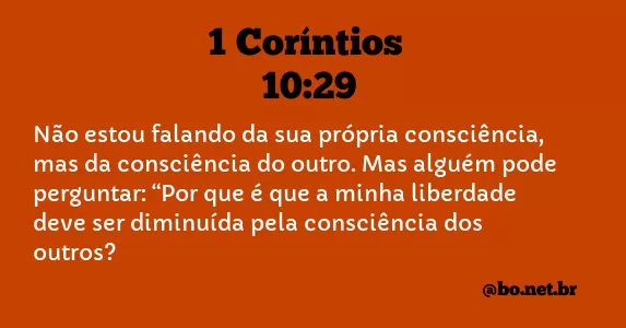 1 Coríntios 10:29 NTLH