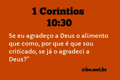 1 Coríntios 10:30 NTLH