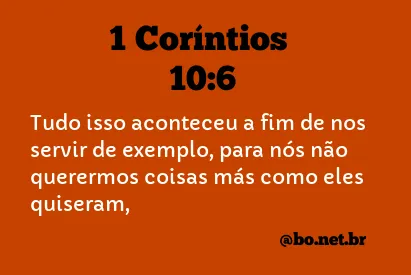 1 Coríntios 10:6 NTLH