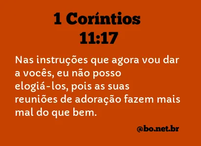 1 Coríntios 11:17 NTLH