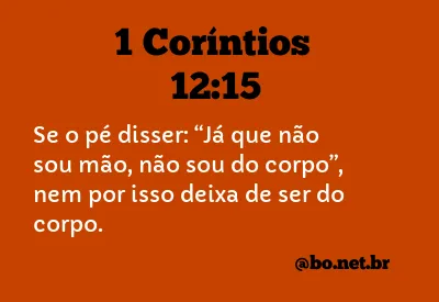 1 Coríntios 12:15 NTLH