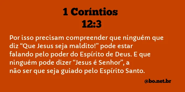 1 Coríntios 12:3 NTLH