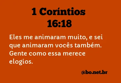 1 Coríntios 16:18 NTLH