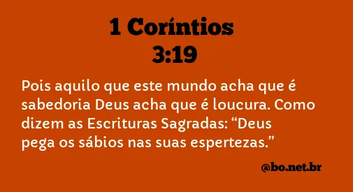 1 Coríntios 3:19 NTLH