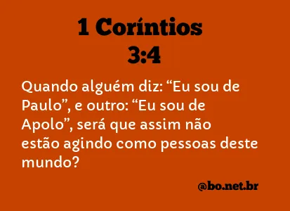 1 Coríntios 3:4 NTLH