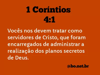 1 Coríntios 4:1 NTLH