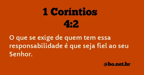 1 Coríntios 4:2 NTLH