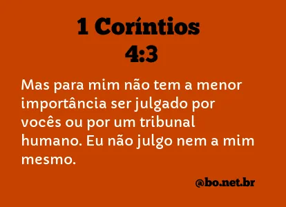 1 Coríntios 4:3 NTLH