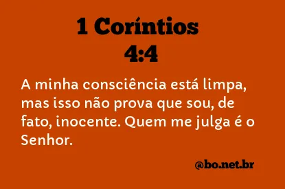 1 Coríntios 4:4 NTLH