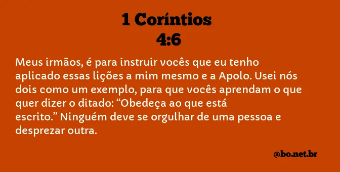 1 Coríntios 4:6 NTLH