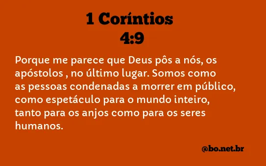 1 Coríntios 4:9 NTLH