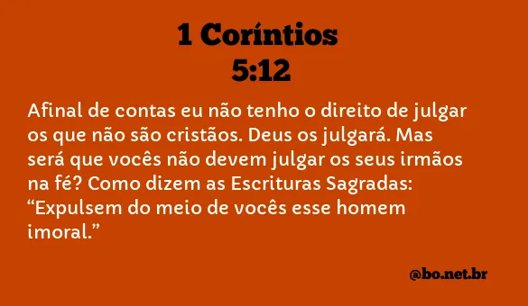 1 Coríntios 5:12 NTLH