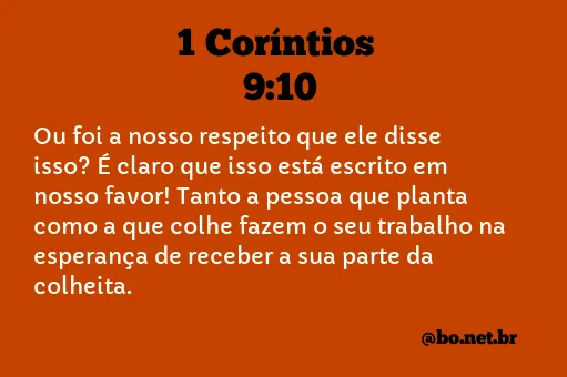 1 Coríntios 9:10 NTLH