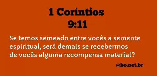 1 Coríntios 9:11 NTLH