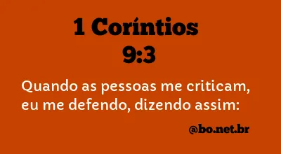 1 Coríntios 9:3 NTLH