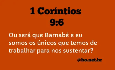 1 Coríntios 9:6 NTLH