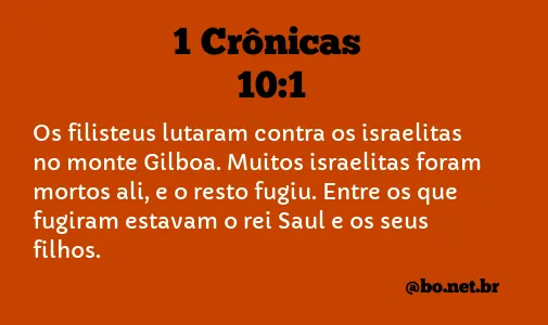 1 Crônicas 10:1 NTLH