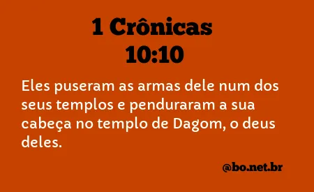 1 Crônicas 10:10 NTLH