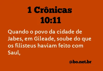 1 Crônicas 10:11 NTLH