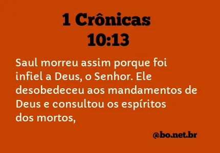 1 Crônicas 10:13 NTLH