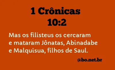 1 Crônicas 10:2 NTLH