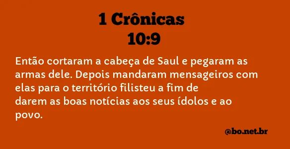 1 Crônicas 10:9 NTLH