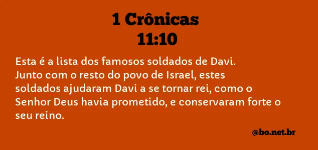 1 Crônicas 11:10 NTLH