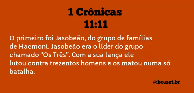1 Crônicas 11:11 NTLH