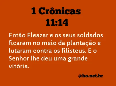 1 Crônicas 11:14 NTLH