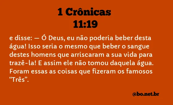 1 Crônicas 11:19 NTLH