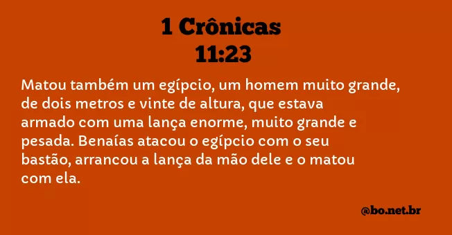 1 Crônicas 11:23 NTLH