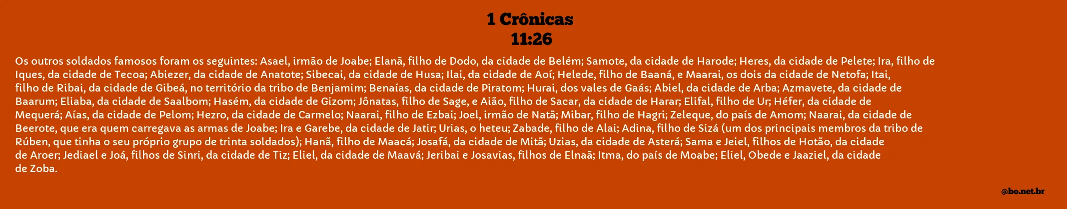 1 Crônicas 11:26 NTLH