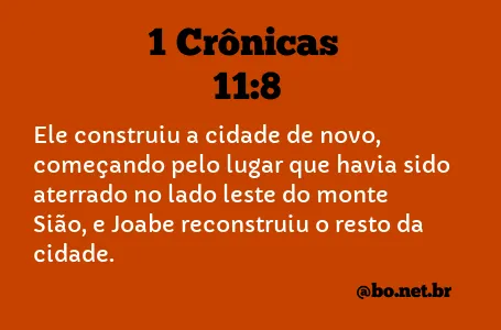 1 Crônicas 11:8 NTLH