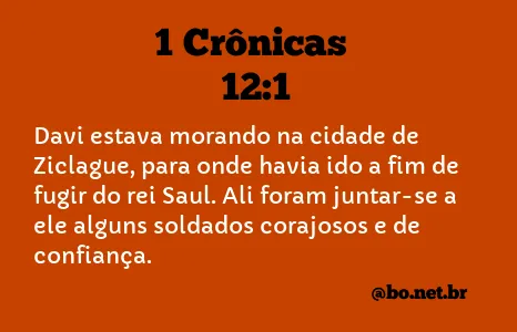 1 Crônicas 12:1 NTLH