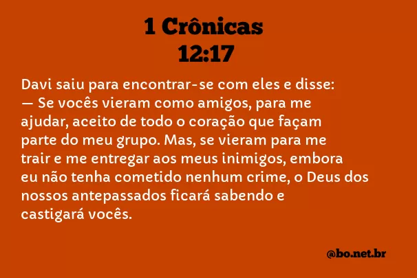 1 Crônicas 12:17 NTLH