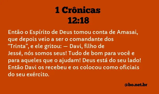 1 Crônicas 12:18 NTLH