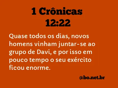 1 Crônicas 12:22 NTLH