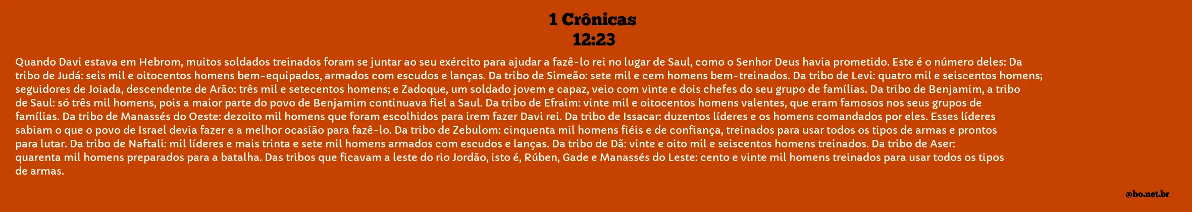 1 Crônicas 12:23 NTLH