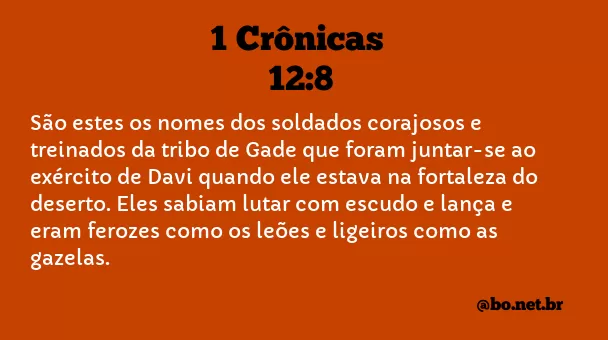 1 Crônicas 12:8 NTLH