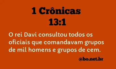 1 Crônicas 13:1 NTLH