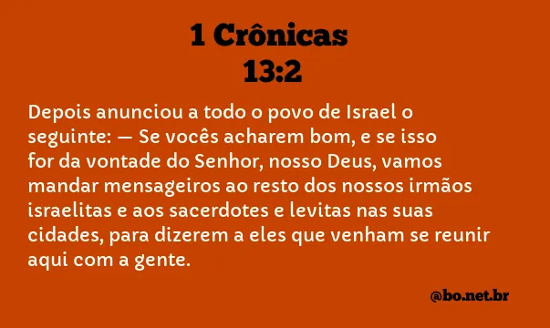 1 Crônicas 13:2 NTLH