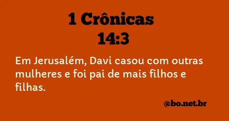 1 Crônicas 14:3 NTLH