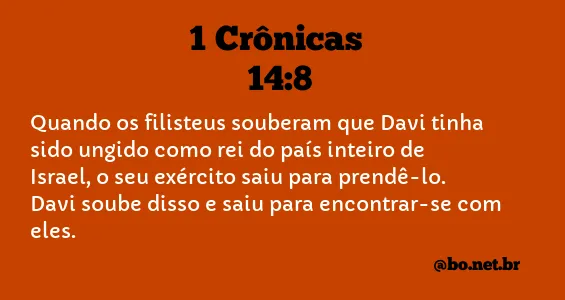 1 Crônicas 14:8 NTLH