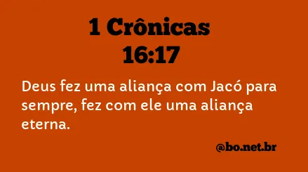 1 Crônicas 16:17 NTLH