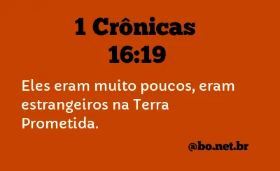 1 Crônicas 16:19 NTLH