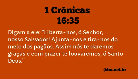 1 Crônicas 16:35 NTLH