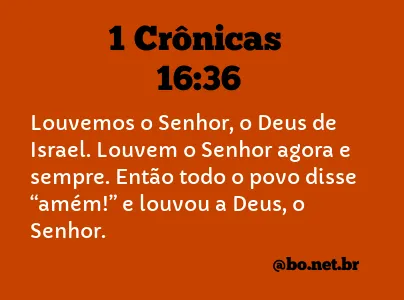 1 Crônicas 16:36 NTLH